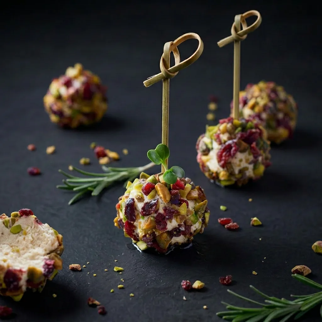 Шарик козьего сыра с орешками и зеленью
