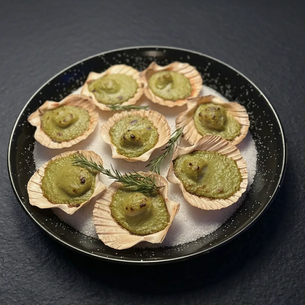 Запечённый морской гребешок с бретонским соусом